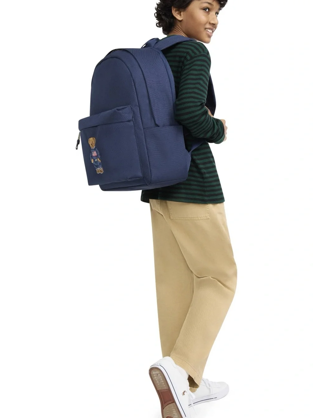 Polo by Ralph Lauren Navy Bear-Embroidered Backpack